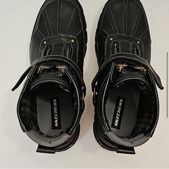 Skechers Men's Heavy Duty Water Resistant Weatherproof Boots Black 10.5 - Picture 7 of 8